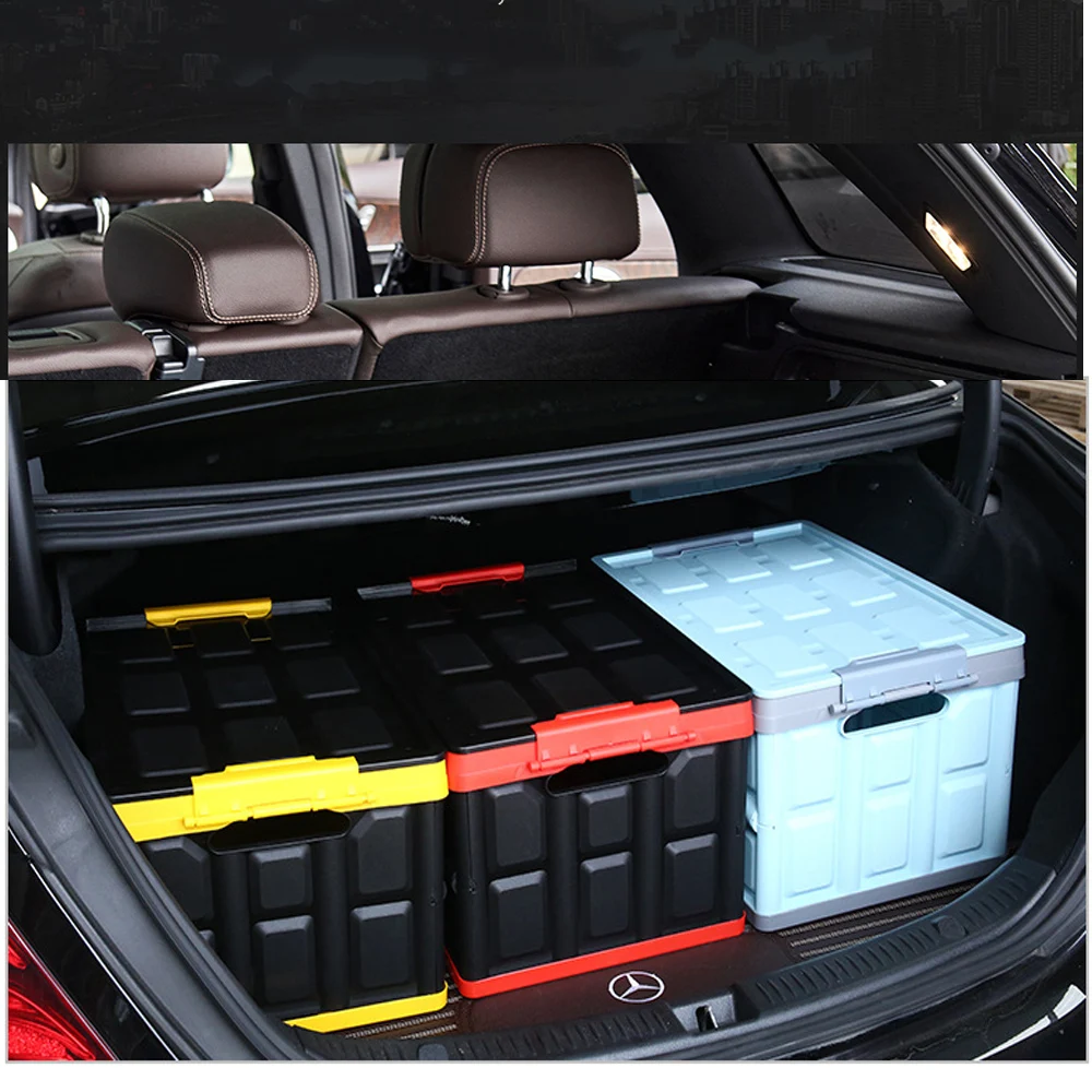 Складной автомобильный органайзер для багажника, автомобильный дорожный складной ящик для хранения, дорожный и походный ящик для хранения с безопасной крышкой с пряжкой
