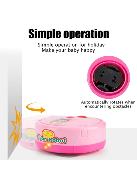 Dollhouse Electric Music Cleaning Machine Vacuum Cleaner Sweeping Robot Toy Children Gift Pretend Play Toy Educationa Toys 5