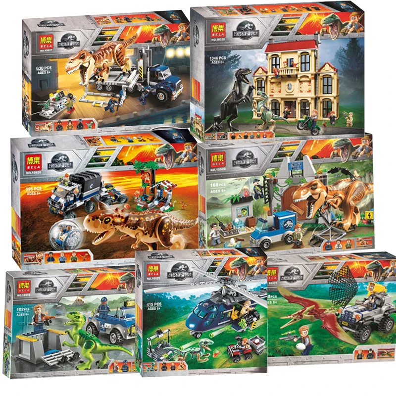 New Jurassic World Dinosaur Set with 10925 10926 10928 10920 Model Building Blocks Bricks Non-remote Control Block Toys | Игрушки и