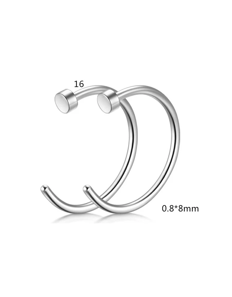 HONGTU Stainless Steel Nose Ring Studs Hoop for Women 20g Nose Ring CZ L Shape Nose Piercing Septum Piercing Body Jewelry Gift HONGTU Stainless Steel Nose Ring Studs Hoop for Women 20g Nose Ring CZ L Shape Nose Piercing Septum Piercing Body Jewelry Gift