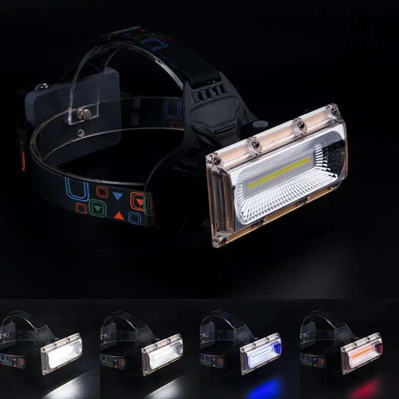 USB power COB светодиодный налобный фонарь, USB Перезаряжаемый налобный фонарь, 3 режима, аккумулятор 18650, водонепроницаемый фонарь для охоты, рыбалки