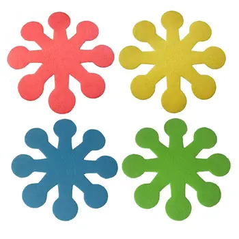 

4pcs Flower-Shaped Easter Pot Pan Dish Protectors Holders Anti-Scratch Pads Dividers Cup Mats with eight petals new