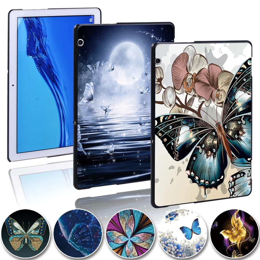 

Hard Plastic Hemming Butterfly Tablet Case for Huawei MediaPad T3 8 10 / T5 10 8.0 9.6 10.1 Inch Safe Fashion Back Cover