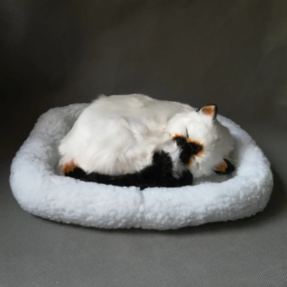 Реалистичная игрушка для спящего кота модель дышащего 26x20 см из полиэтилена и