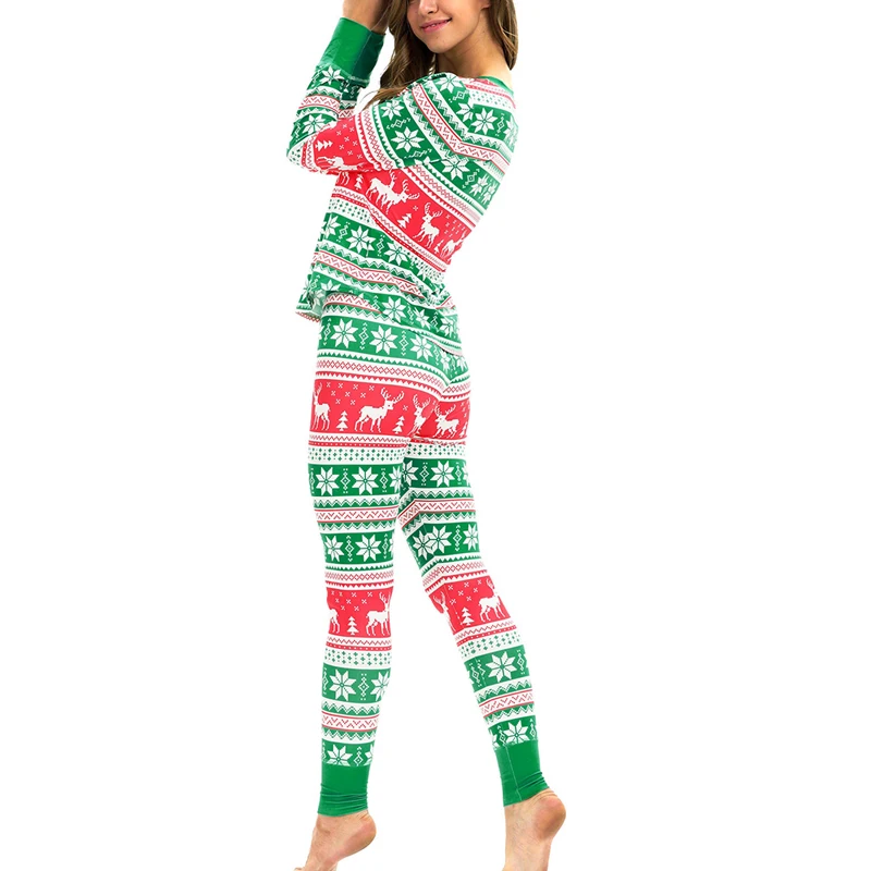 Рождественский пижамный комплект; Новинка года; рождественские костюмы для занятий йогой и бега; одежда для сна; домашняя одежда; женская домашняя спортивная одежда; комплект одежды