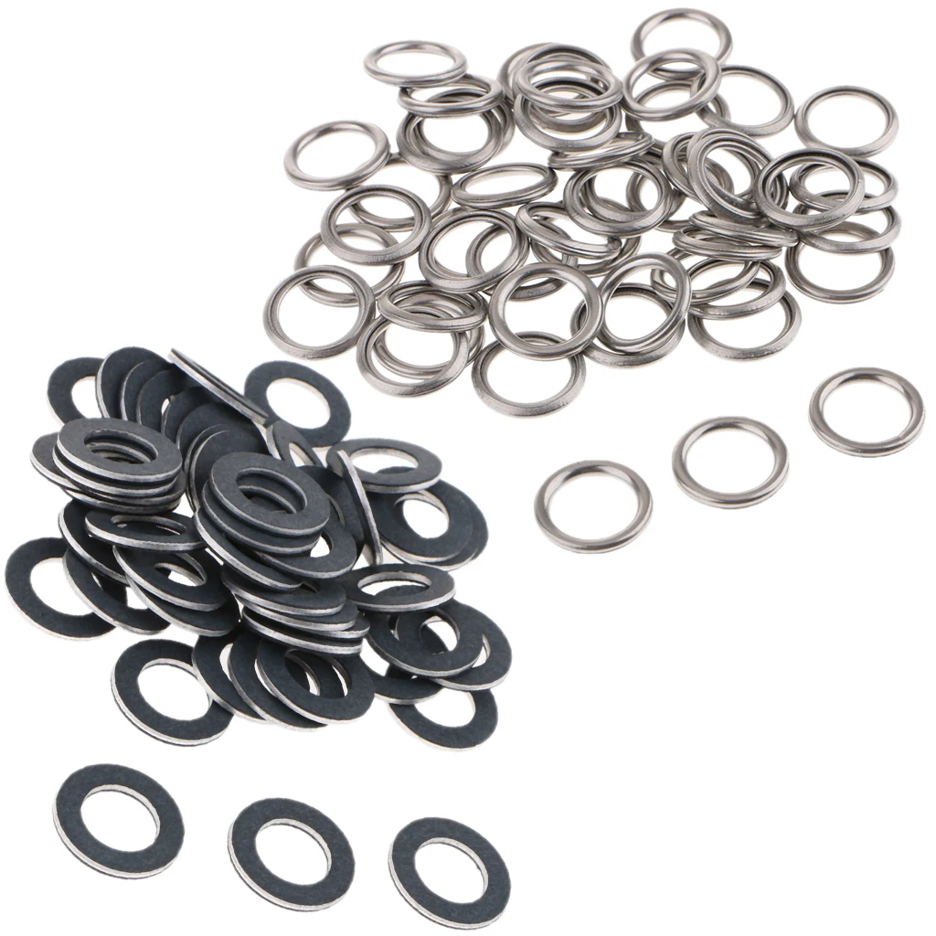 100x Oil Drain Plug Crush Washer Gaskets For Toyota 9043012031,35178-30010