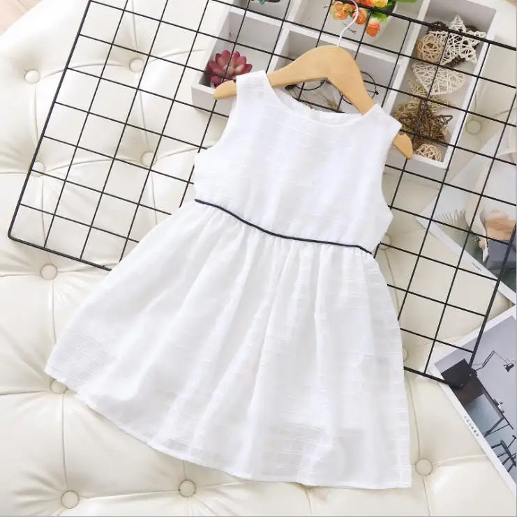 Свадебное платье для девочек; коллекция года; Летнее белое шифоновое платье в клетку для маленьких девочек; праздничный сарафан для детей 6, 8, 10, 12 лет;