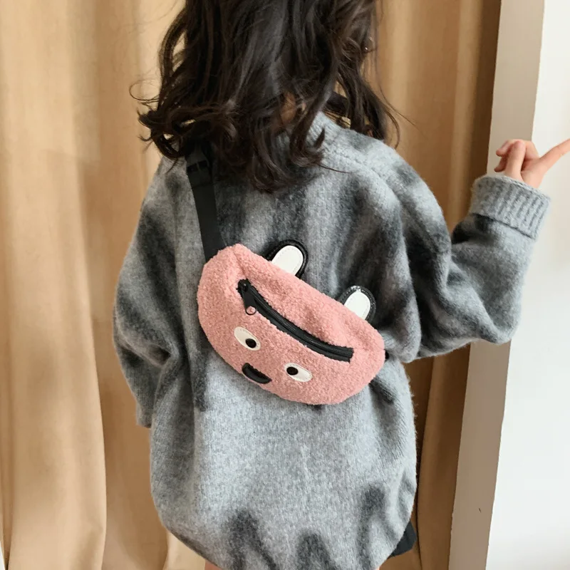 

New Style Cute Versatile Accessories Bag Korean-style Fashion Woolen Travel Contrast Color Shoulder Bag Mini Men And Women Child