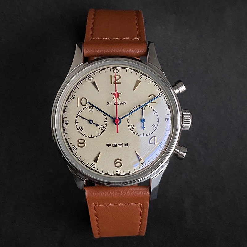 40mm 38mm 1963 Pilot Watch Men Chronograph  Skeleton ST1901 movement Air Force Mechanical Sapphire watch TWO Strap