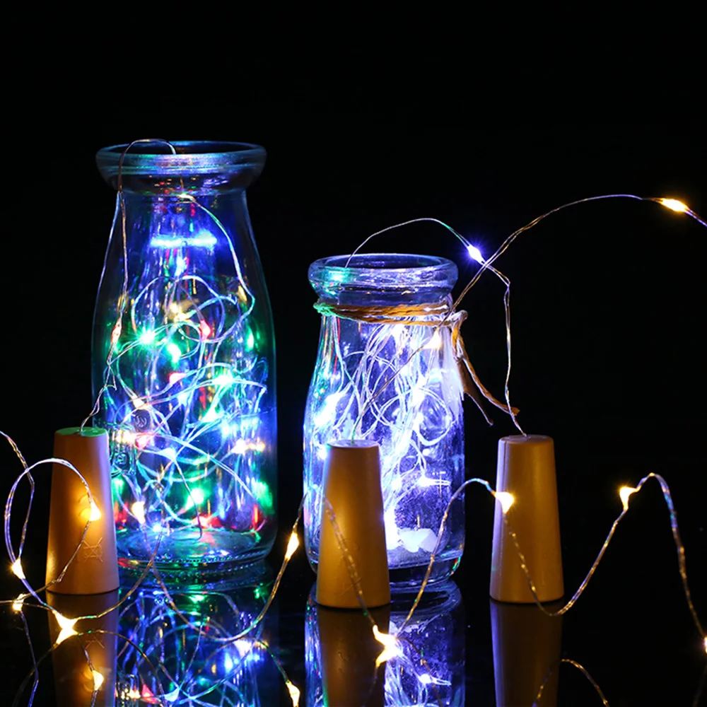 

Christmas Holiday Festival Party Decoration Copper Wire String Lights Bottle Stopper Atmosphere Lamp Fairy String Light 2Meters