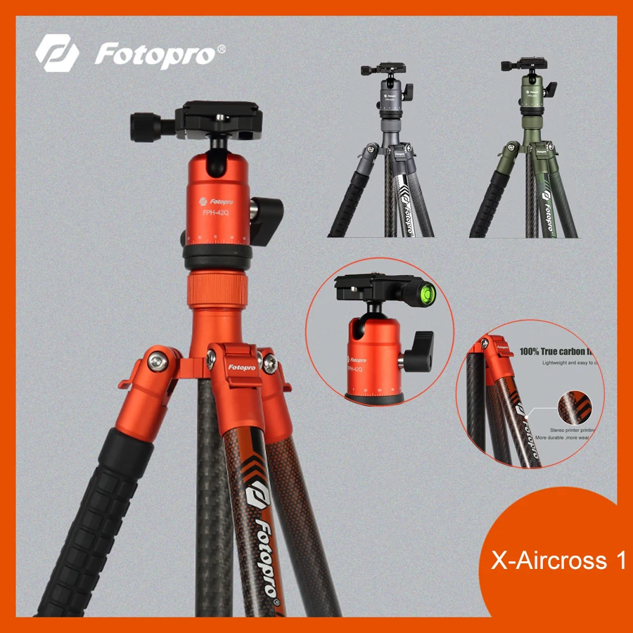 Fotopro X-Aircross 2 Extendable Tripod Lightweight Travel Carbon fiber with Ball Head Professional Stand X-Aircross 1 Tripod