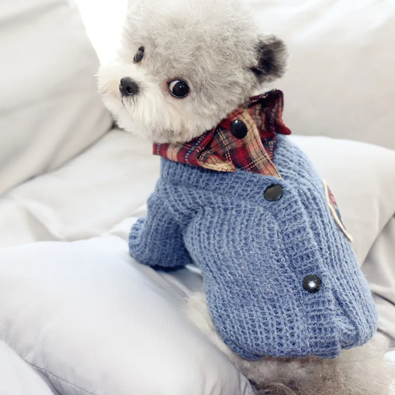 Милая собака одежда Вязаные домашние животные собаки одежда Чихуахуа Одежда для щенков для маленьких средних собак пальто свитер теплый Ropa Para Perro