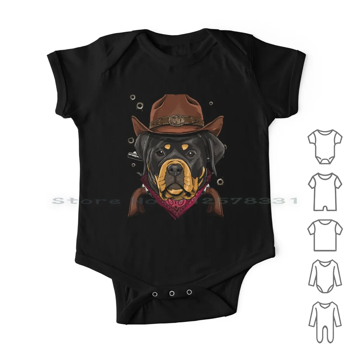 

Cowboy Rottweiler Western Rodeo Cowboy Hat And Bandana Dog Newborn Baby Clothes Rompers Cotton Jumpsuits Cowboy Rottweiler Dog