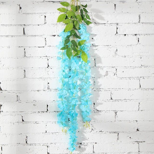 Wisteria Vine Artificial Flowers Silk Garland Arch plant decor home garden decoration hanging plant wall christmas decoration SMTZTH017