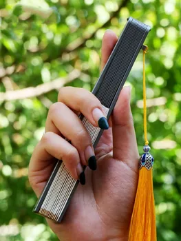 

Titanium Alloy Folding Fan Four / Five / Six Inch Metal Iron Kung Fu Steel Bone Martial Arts Tai Chi EDC Self-defense