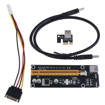 

VER006 PCI-E Riser Card PCI Express PCIE 1X to 16X Adapter SATA 4Pin Molex Power
