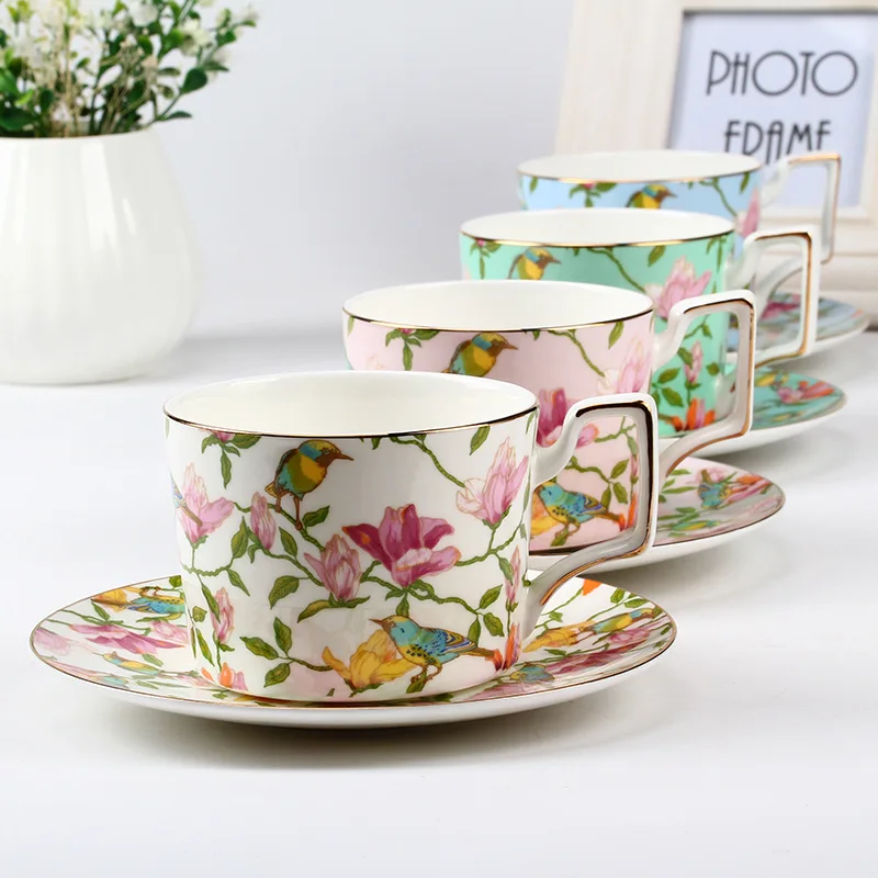 Shabby Chic Ceramic Mug Coffee Cup Milk With Handgrip 270ml Tea Saucer 9.1oz | Дом и сад