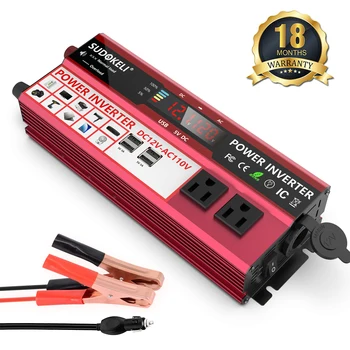 

4000W Power Inverter 12v 220v Digital LED Display Solar Power Wave Inverte Car Board Inverter 4 Dual USB Charger Home Power