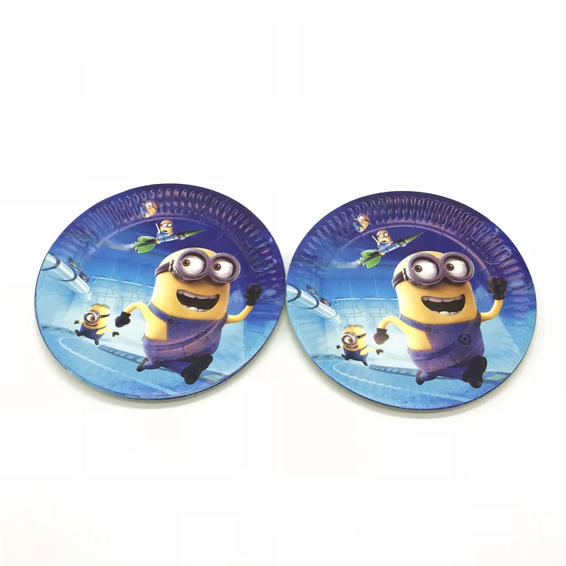 41 pcs Minions Theme Disposable Tableware Sets Paper Cups Plates Napkins Tablecloth Kids Birthday Decorations Party Supplies Set