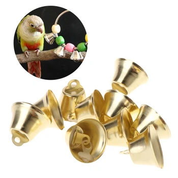 

10pcs Parrot Toys Bell Golden Accessories Sound Decoration Bird DIY Pet Supplies