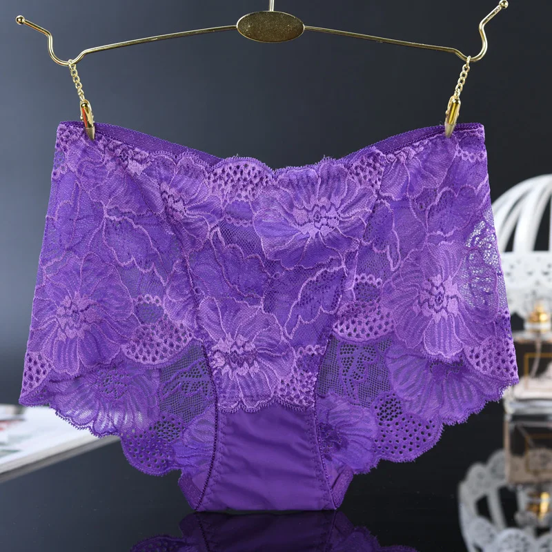 

Women Modal High Waist Sexy Lace Belly in Carry Buttock Briefs Underwear Lace Floral Hip Abdomen Tummy Control Panties Plus Size
