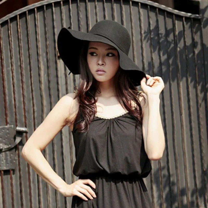 

Elegant Beach Hat Sunhat Hairy Ladies Hat Popular Women Fashion Beauty Cute Korean Ventilate