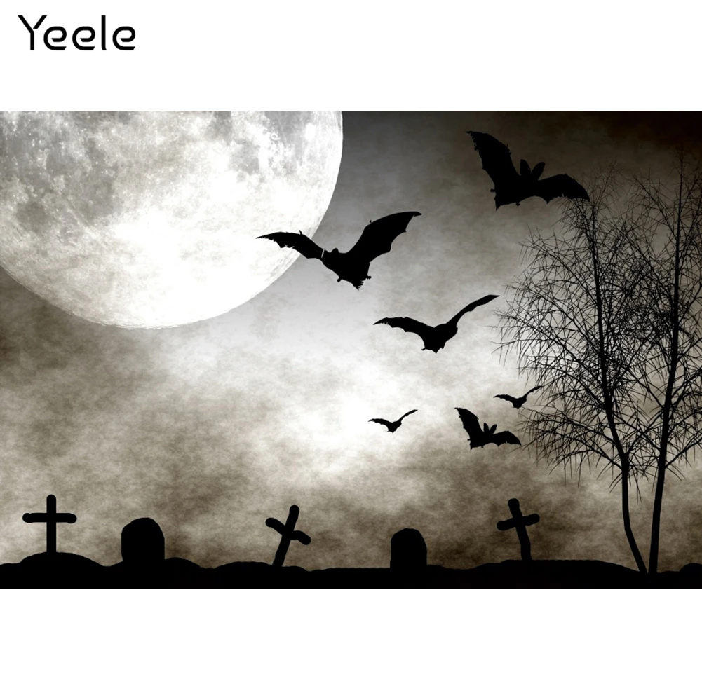 

Yeele Happy Halloween Backdrop Moon Night Bets Grave Baby Portrait Photocall Background Photographic Photography Photo Studio