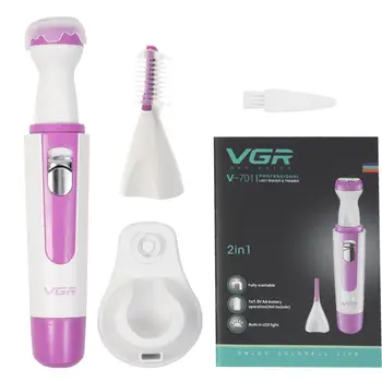

VGR Epilator for Women Multifunctional Eyebrows Hair Trimmer with Base Battery electric Body razor Female Nose Hair Remover
