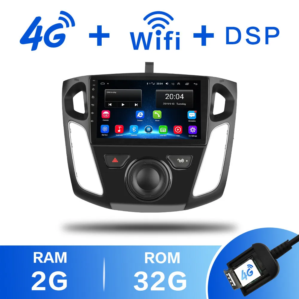 Focus 3 4GSIM 2G-32G 2G+ 32G DSP 2 din Android 8,1 4G сеть для автомобиля радио мультимедиа видео плеер для Ford Focus 3 2012 2013 Wi-Fi, BT - Цвет: Focus 3 4GSIM 2G-32G