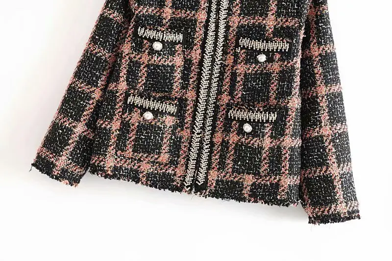 

2019 Autumn And Winter New Style Western Style Multi-pockets Beads Flash Graceful Slim Fit Coat