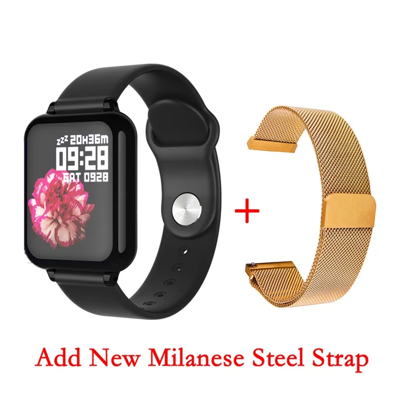 Torntisc дропшиппинг B57 женские Смарт-часы для Android Apple Watch пульсометр кровяное давление Hero Band 3 умные часы для мужчин - Цвет: add gold steel