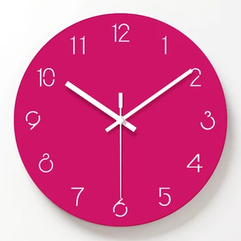

Pink color 12 INCH Wall Clock Modern Design Fashion Style Living Room Decoration Unique Gift Wall Clocks Home Decor