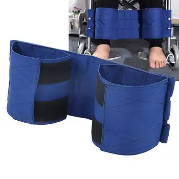 

Wheelchair Footrest Non-Slip Adjustable Leg Restraint Strap Seat Belt (Blue Average Size) Elderly Patient Leg Restraint Straps