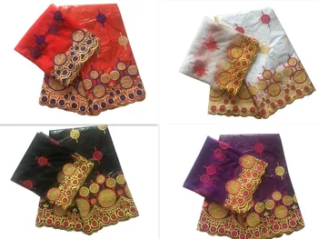 

Four Colors Bazin Riche Getzner African Lace Dresses Bridal Sewing Material Beaded Lace Fabric KRL-9691