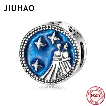 

12 Constellations 925 Sterling Silver 925 Sterling Silver Gemini Beads Charm Fit Original JIUHAO Bracelet Charm Jewelry Making