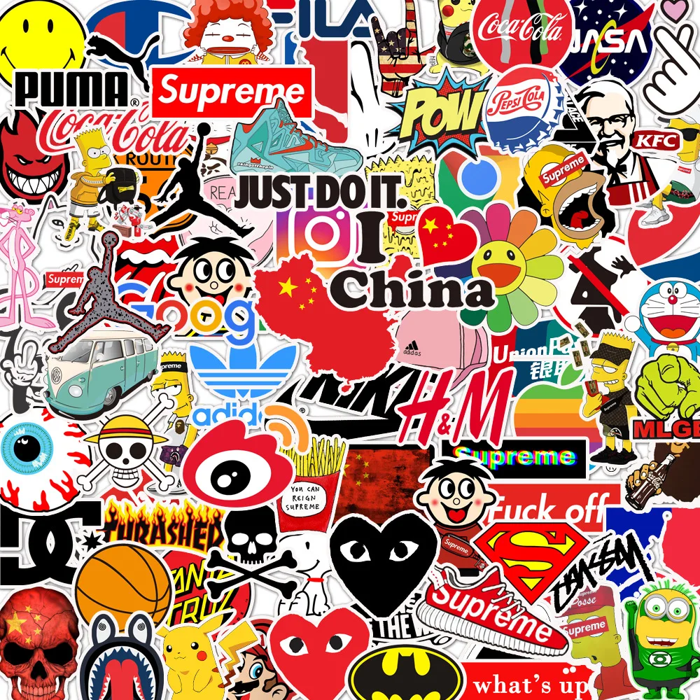 

50Pcs Water Proof Stickers Toys for Car Styling Bike Motorcycle Phone Laptop Travel Luggage Cool Funny Sticker Bomb JDM Decals
