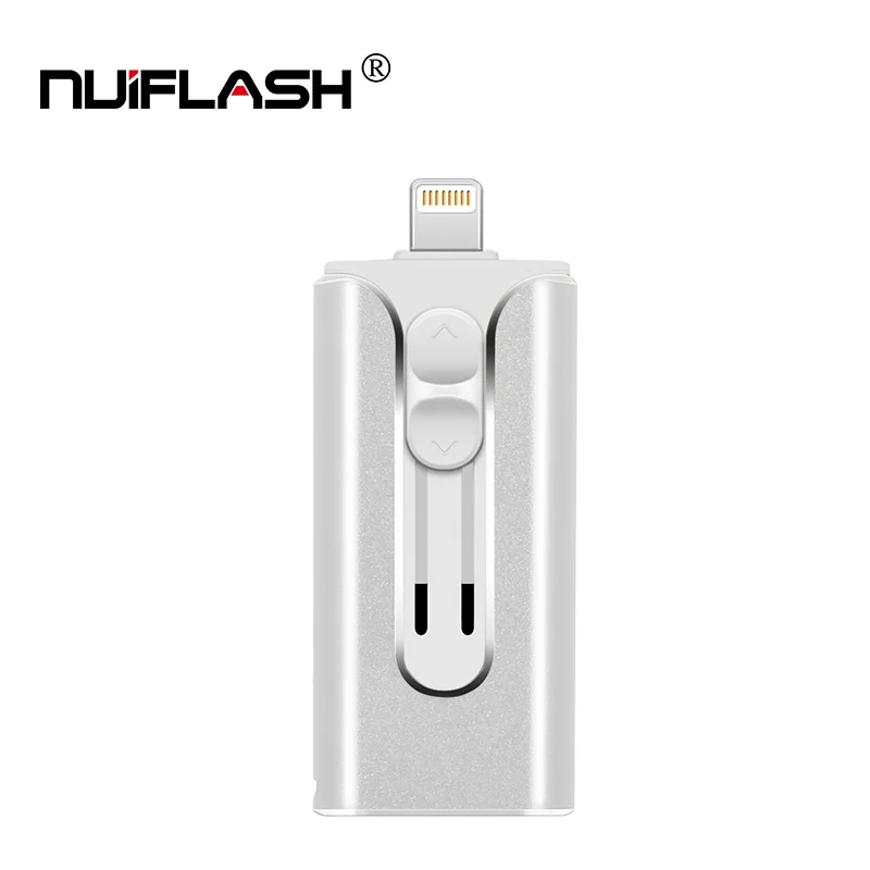 silver Для iPhone/iPad/компьютера usb флэш-память 128 ГБ 256 ГБ флэш-накопитель 64 Гб оперативной памяти, 32 Гб встроенной памяти, флэш-накопитель usb накопитель фото led stick - Цвет: silver