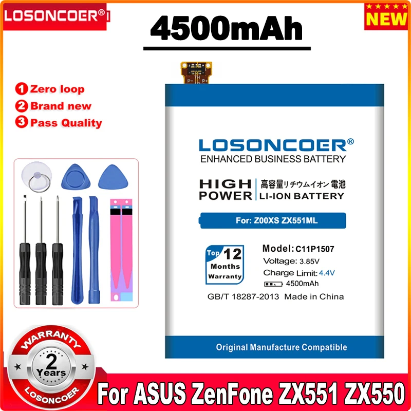 Аккумулятор LOSONCOER C11P1507 на 4500 мАч для смартфона ASUS Zenfone Zoom Z00XSB ZX551ML Z00XS ZX551 |