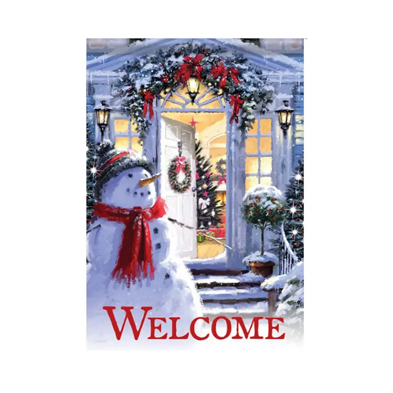 Snowman-5 На Рождество и Хеллоуин; Добро пожаловать на День Благодарения сад флаг на домашней странице баннер 30X45 см - Цвет: Snowman-5