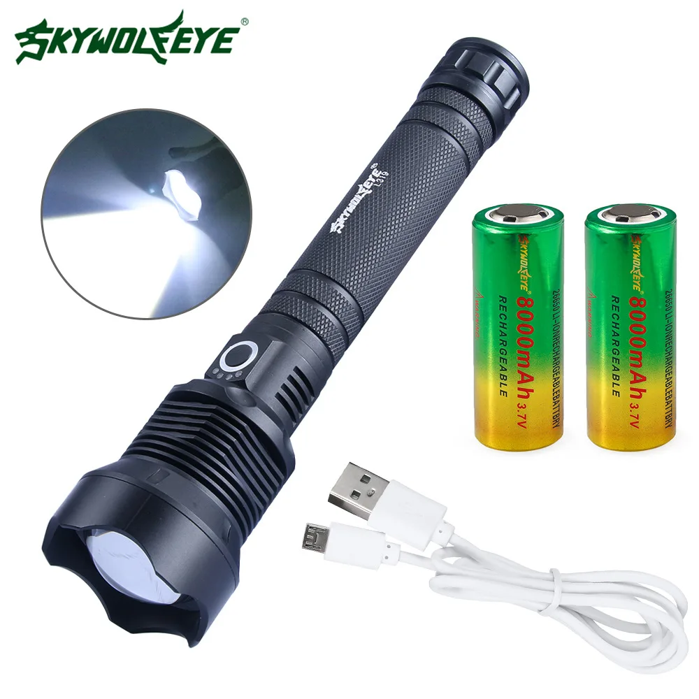 Сверхъяркий светодиодный фонарик XHP70 XHP50 мощный уличный фонарь с USB приближением