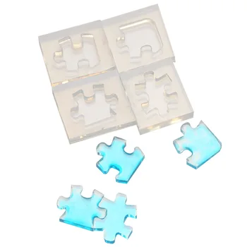 

4pcs/set Puzzle Gemstone Crystal Mold Silicone Mould DIY Jewelry Pendant Making Tools for Epoxy Boy Enjoy Toys