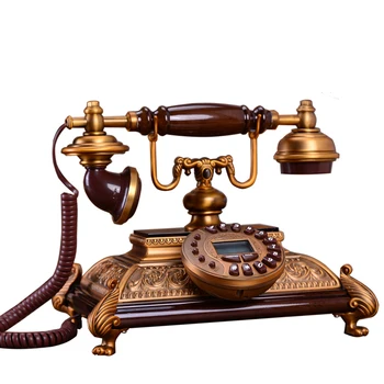 

European Old Style Classic Landline Telephone with Caller ID, Screen with Blue Light, Hands-free Calling, Electronic Ringtone