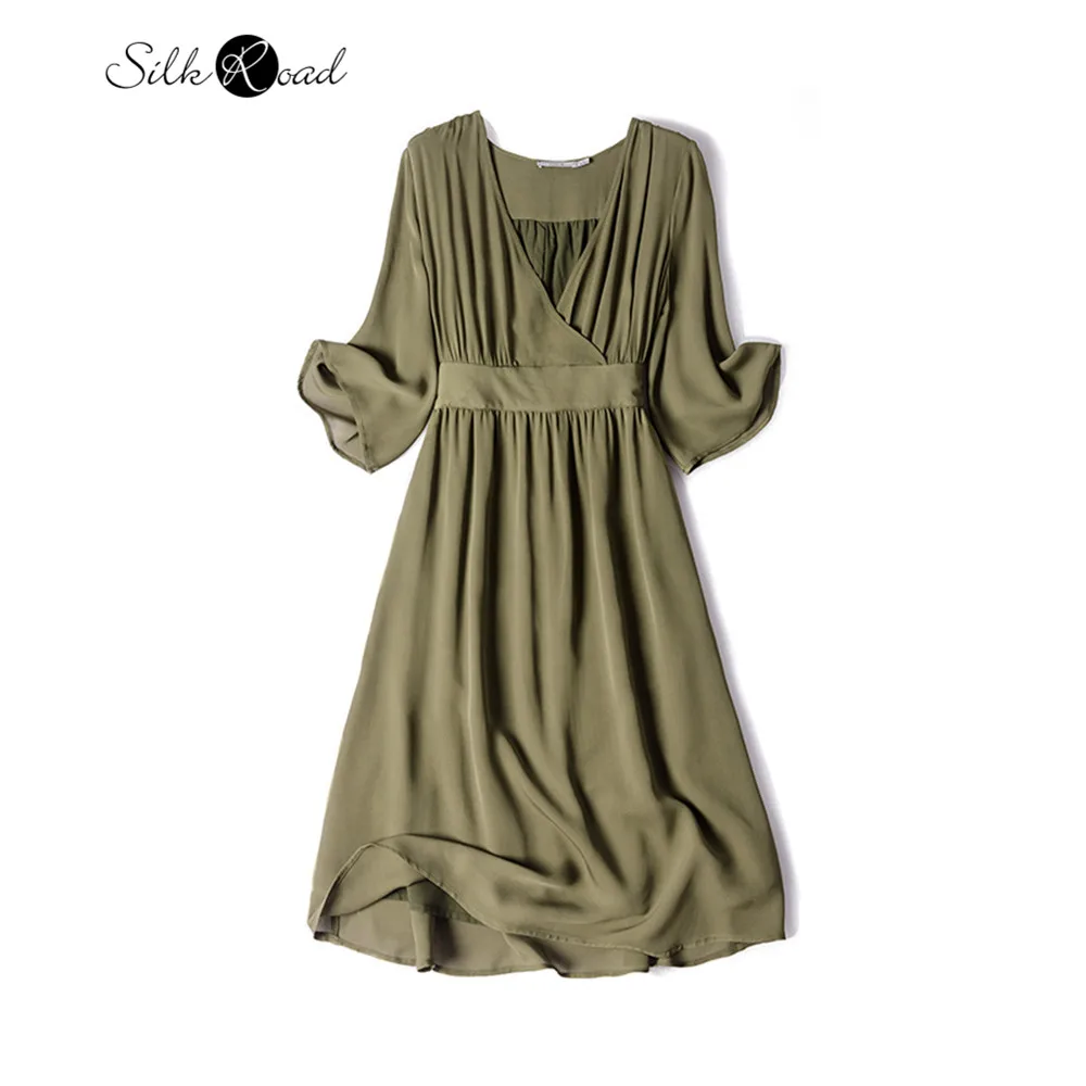 Ocstrade Pink V Neck Long Sleeve Maxi Tie