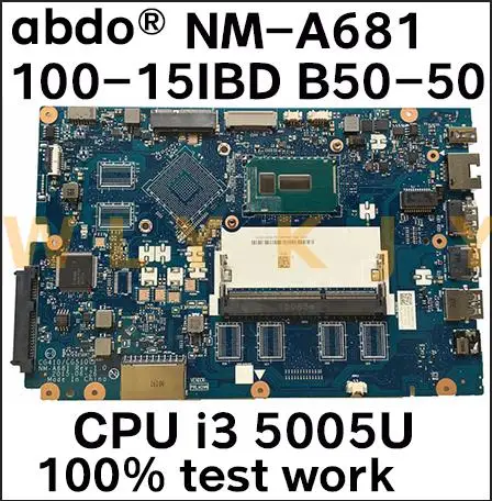 Placa base para ordenador portátil Lenovo ideapad 100-15IBD B50-50, 80QQ, 80S2, NM-A681, con i3-5005U, DD3L, probada, funciona al 100%