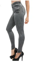 Gtpdpllt S-5XL, женские зимние джеггинсы с флисовой подкладкой, джинсы для джинс, тонкие Модные джеггинсы, леггинсы, 2 настоящие карманы, женские штаны для фитнеса - Цвет: Серый