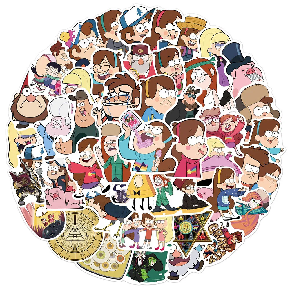 10/30/50PCS Cartoon Gravity Falls Stickers Waterproof Graffiti Decals DIY Luggage Bicycle Water Bottle Kid Toy Gift Sticker Pack