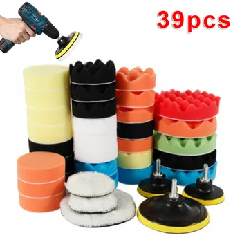 

39pcs Power Drill Adapter Buffer Set Car Polisher Sponges Buffing Pads Gross Polishing Sponge Waxing Pads