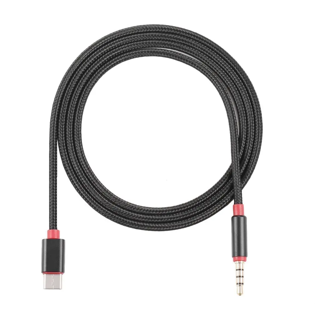 Usb type-C Плетеный аудио Кабельный адаптер-переходник на 3,5 мм Мужской Аудио кабель автомобильный AUX аудио удлинитель шнур для телефона