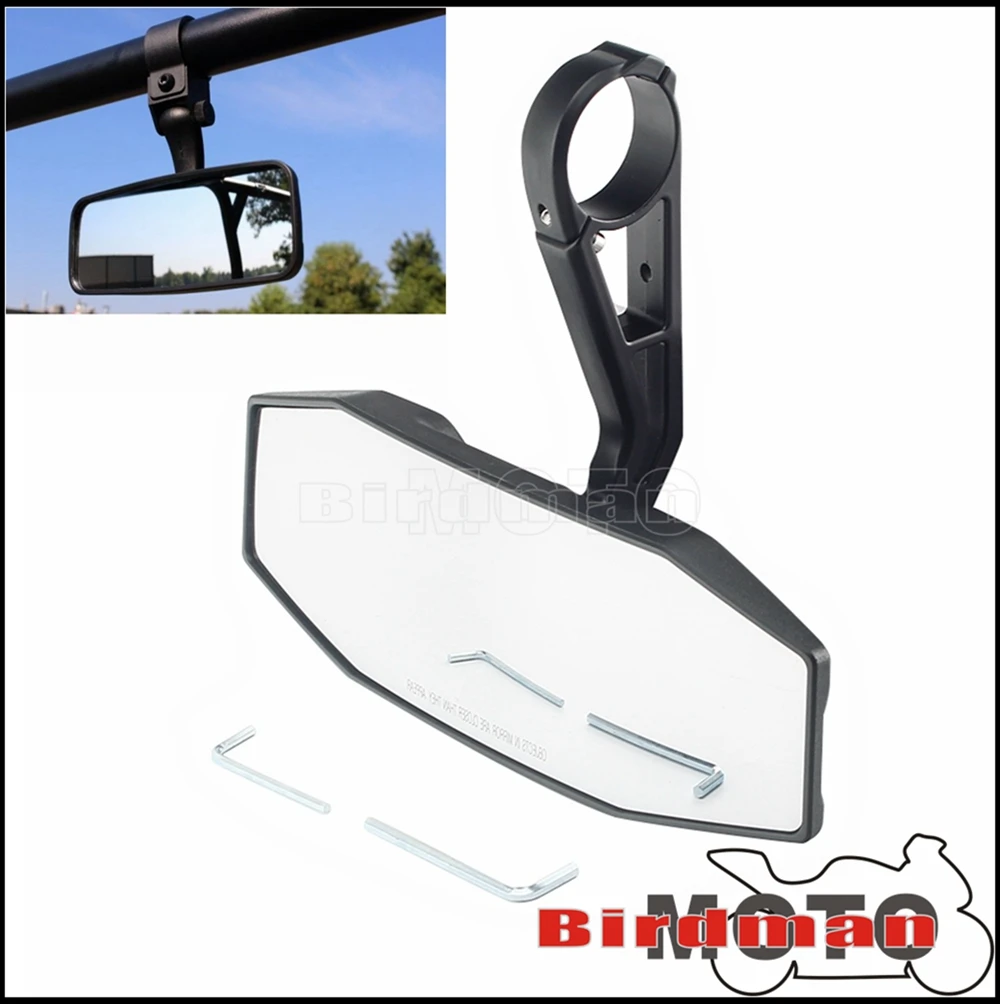 Utv Rearview Mirror Center Wide Vision Mirror Universal 1.75" Roll Bar