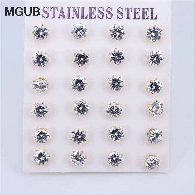 Wholesale Gold Color Diameter 36mm 12 Pairs/set High Quality Cubic